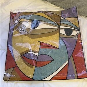 Abstract Face Art Pillow Cover